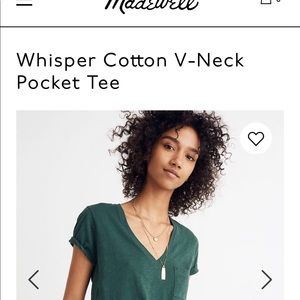 Madewell Whisper Cotton V Neck Tee - Greyish Blue